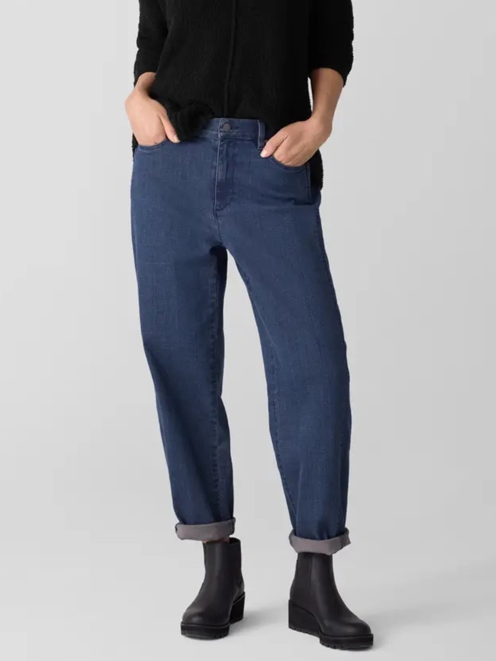 Eileen Fisher Cotton Stretch Denim Lantern Jean L